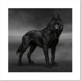 Black dog Posters and Art